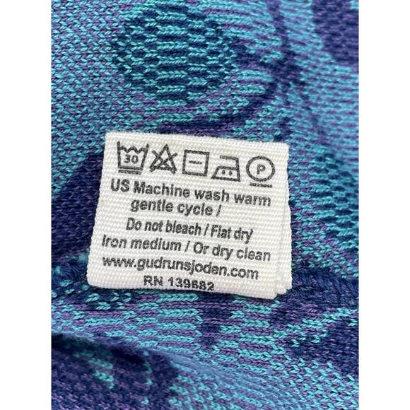 GUDRUN SJODEN Floral Print Cardigan Sweater 100% Cotton Size Large - Picture 11 of 11